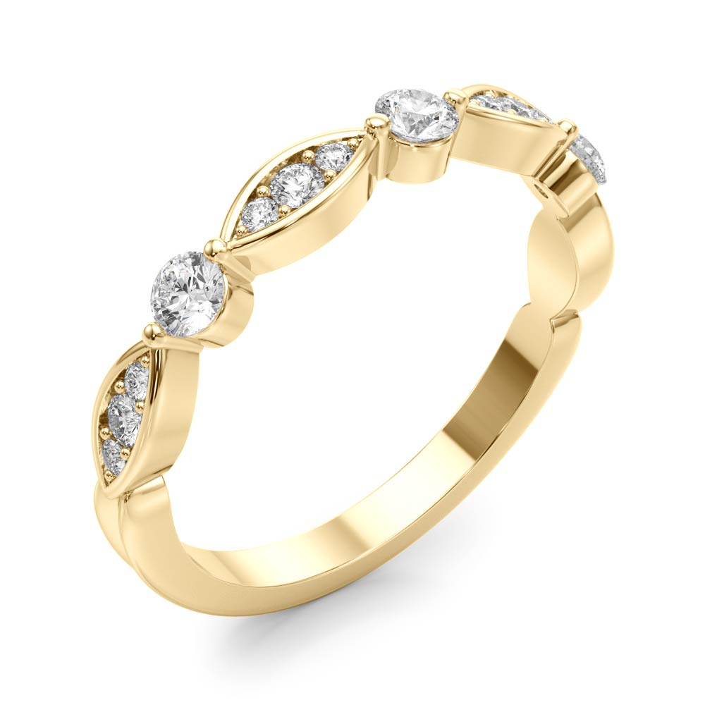 0.25 Ct Lab-Grown Diamond Wedding Band in 10K Yellow Gold