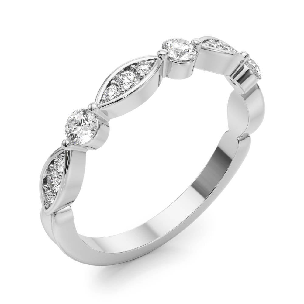 0.25 Ct Lab-Grown Diamond Wedding Band in 10K White Gold