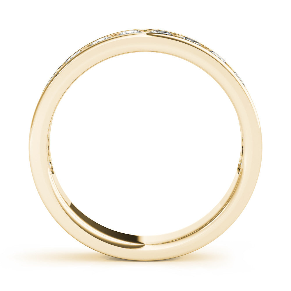 1.00 Ct Natural Diamond Channel Set Wedding Band In 14K Solid Yellow Gold