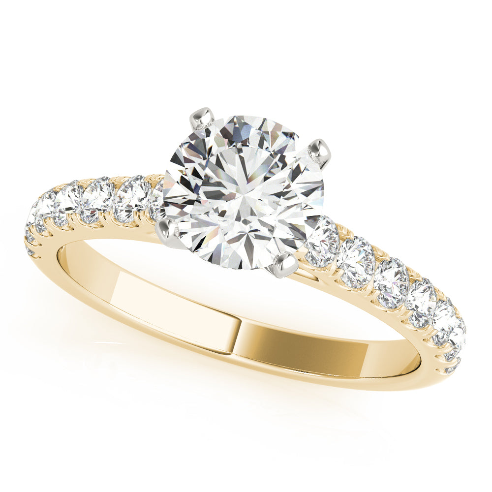 Elegant 10K White & Yellow Gold Split Prong Wedding Band with 1ct SI1 Diamonds (E/F/G)