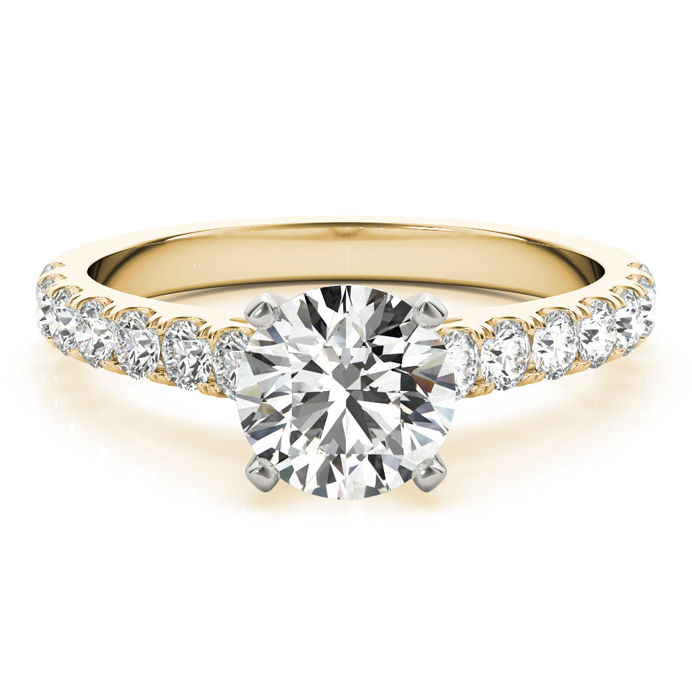 Elegant 10K White & Yellow Gold Split Prong Wedding Band with 1ct SI1 Diamonds (E/F/G)