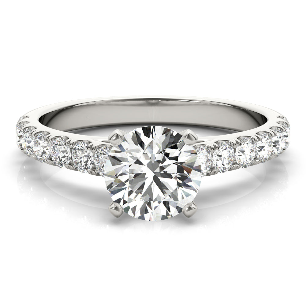 Elegant 10K White & Yellow Gold Split Prong Wedding Band with 1ct SI1 Diamonds (E/F/G)