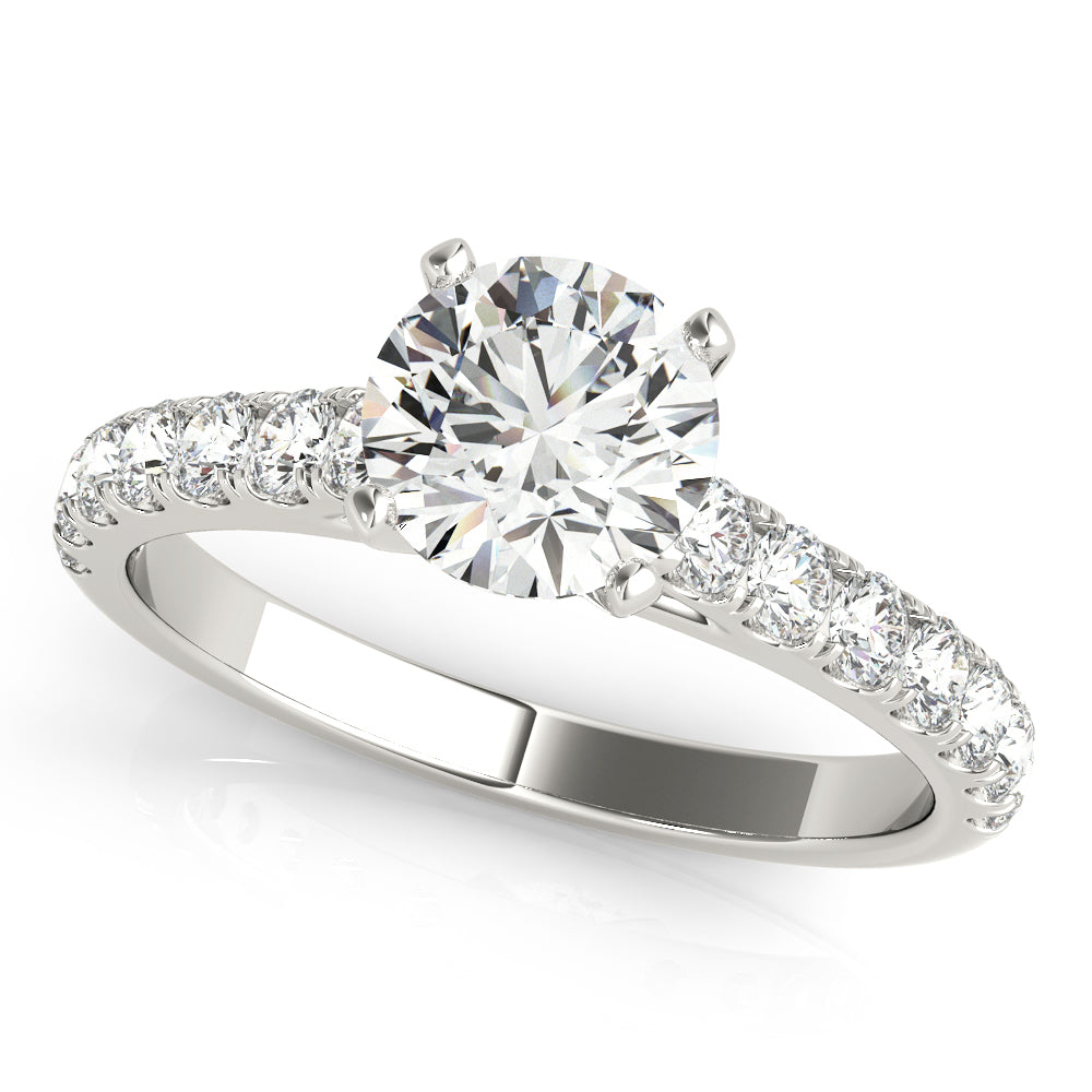 Elegant 10K White & Yellow Gold Split Prong Wedding Band with 1ct SI1 Diamonds (E/F/G)