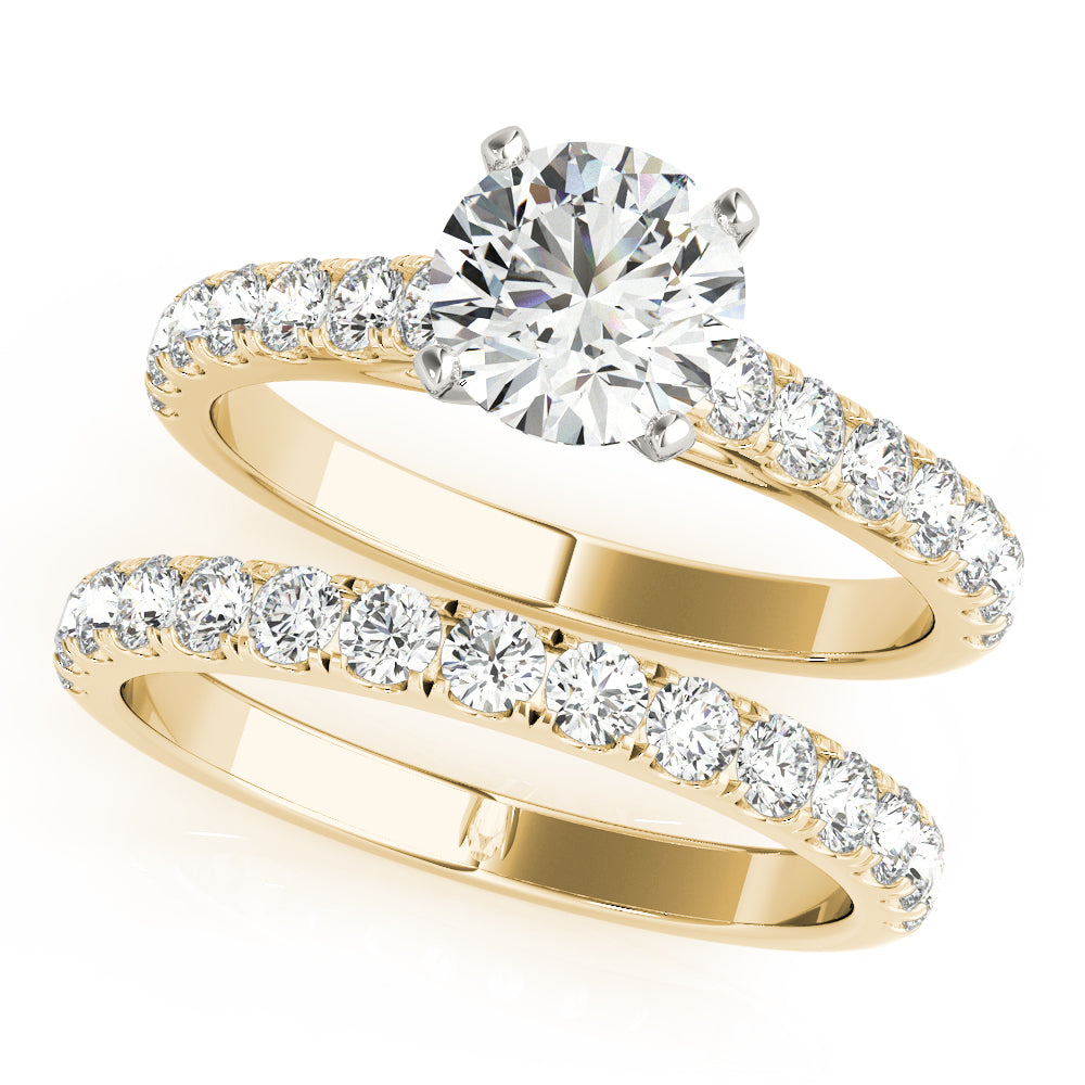 Elegant 10K White & Yellow Gold Split Prong Wedding Band with 1ct SI1 Diamonds (E/F/G)