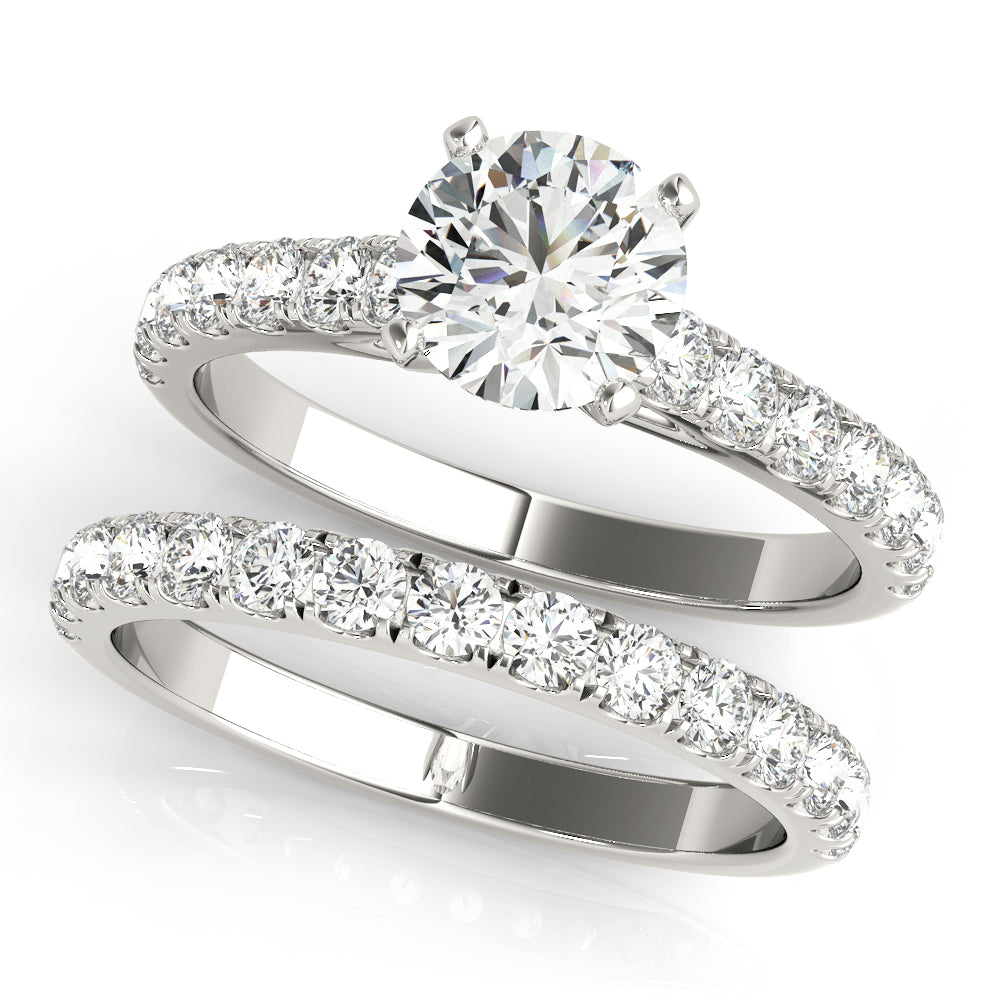 Elegant 10K White & Yellow Gold Split Prong Wedding Band with 1ct SI1 Diamonds (E/F/G)
