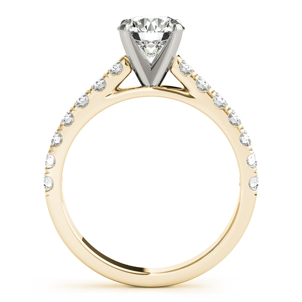 Elegant 10K White & Yellow Gold Split Prong Wedding Band with 1ct SI1 Diamonds (E/F/G)