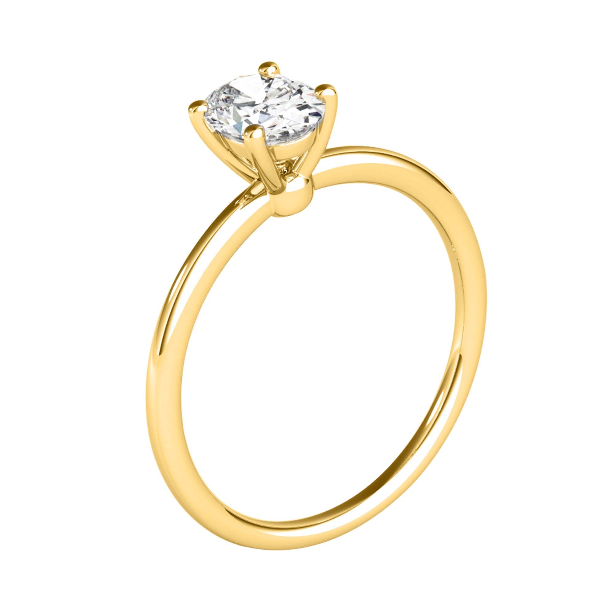 0.40 Ct Oval Prong Set Lab Grown Diamond Engagement Solitaire Ring in 14K White Gold