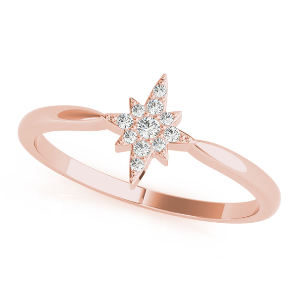 0 20 Ct Starburst Diamond Ring In 14k Rose Gold