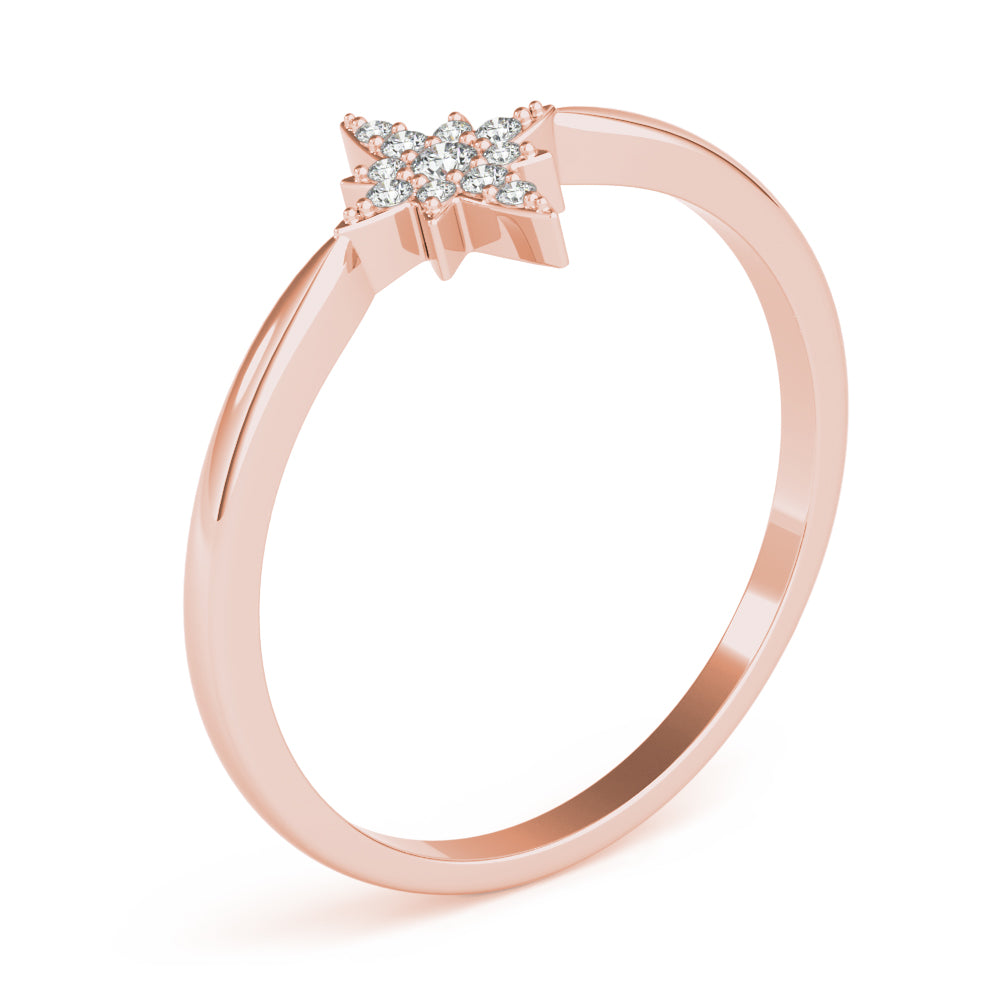 0.20 Ct Starburst Diamond Ring in 14K Rose Gold-5