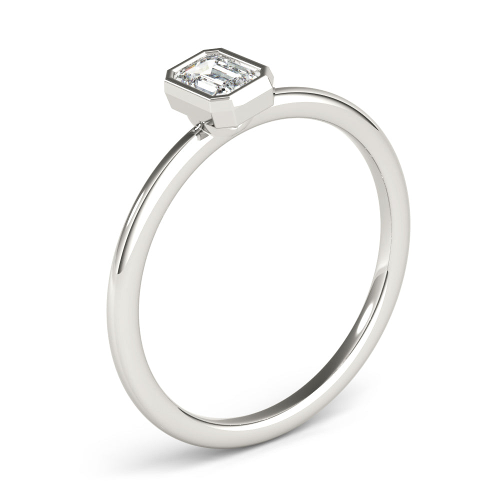 1/3 CT Lab-Grown Emerald Cut Diamond Solitaire Engagement Ring for Women