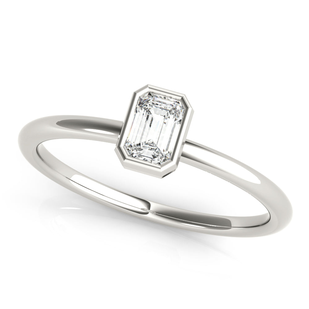 1/3 CT Lab-Grown Emerald Cut Diamond Solitaire Engagement Ring for Women