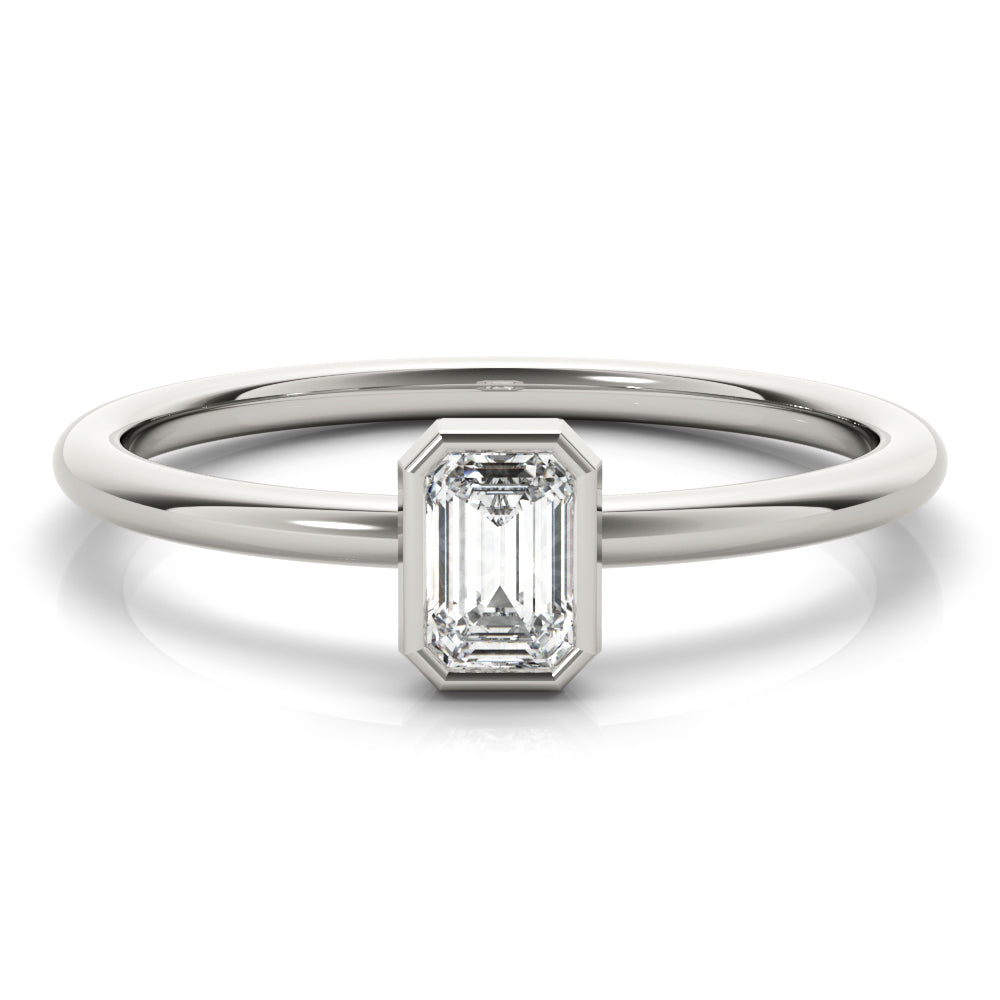 1/3 CT Lab-Grown Emerald Cut Diamond Solitaire Engagement Ring for Women