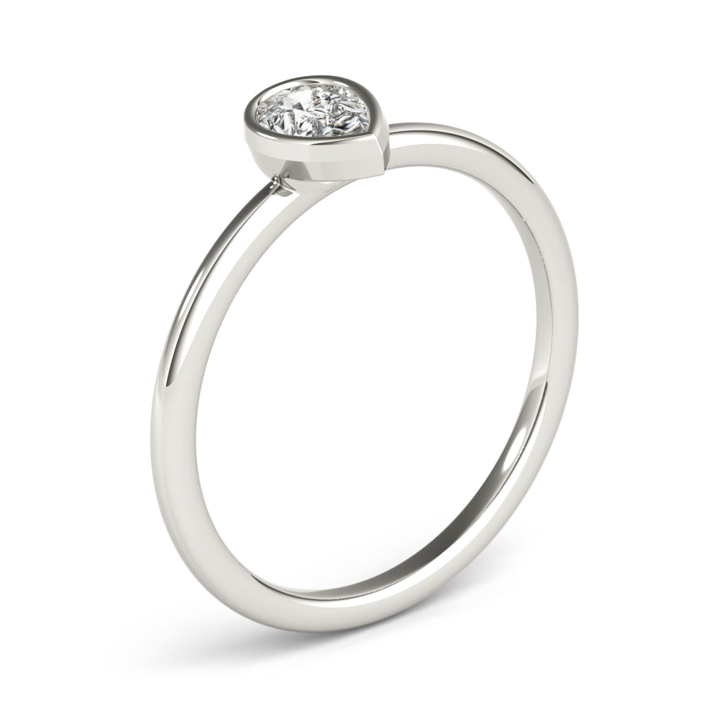 1/4 CT Pear Shape Diamond Solitaire Engagement Ring in 10K Solid White Gold