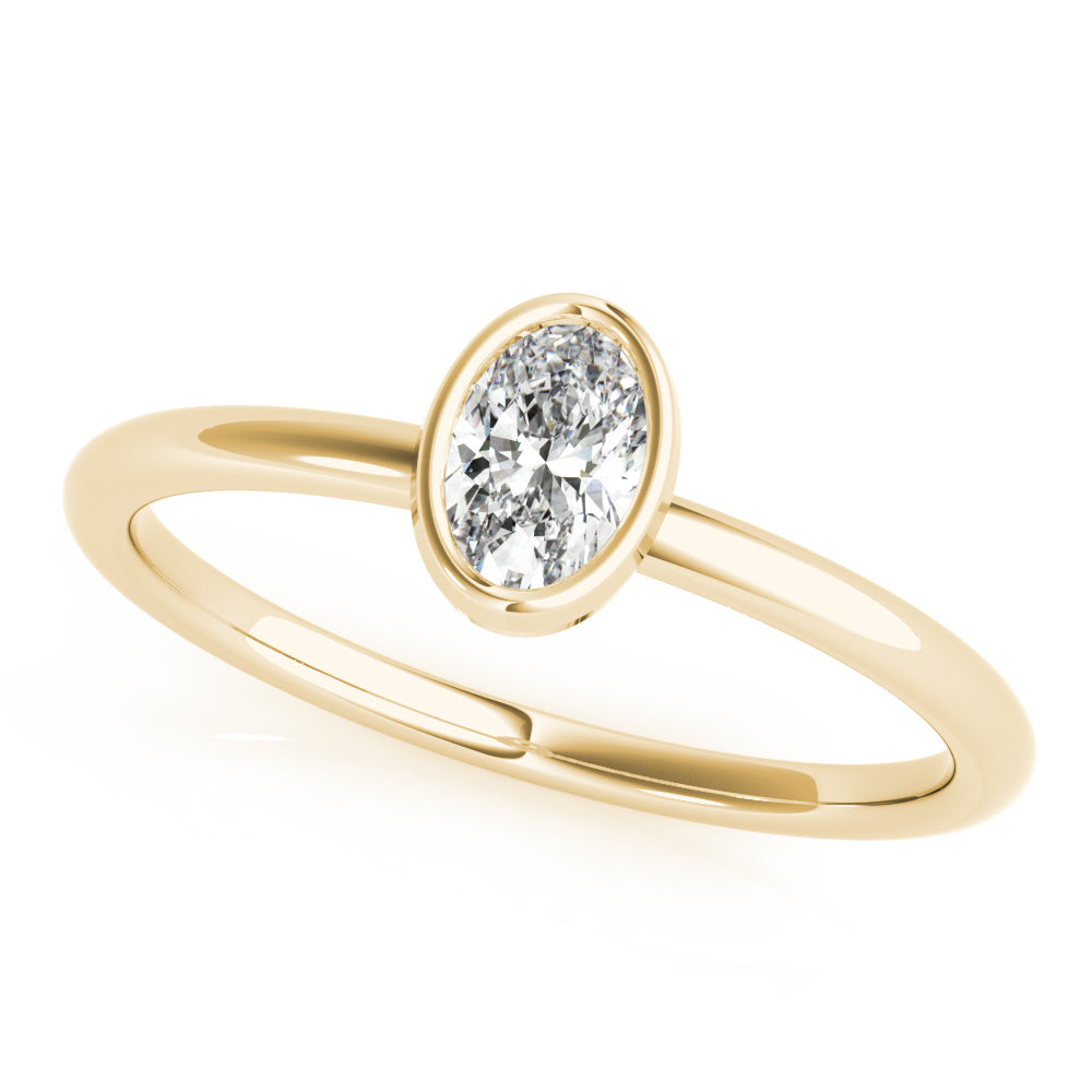 1/4 ct Oval Shape Diamond Solitaire Engagement Ring In 10K Yellow Gold