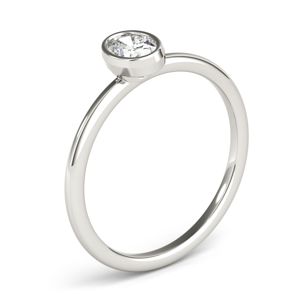 1/4 ct Oval Shape Diamond Solitaire Engagement Ring In 10K White Gold