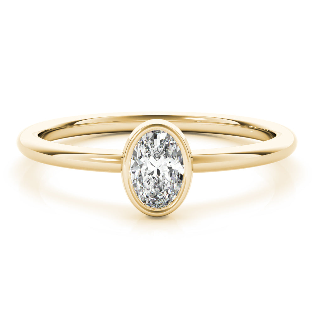 1/4 ct Oval Shape Diamond Solitaire Engagement Ring In 10K Yellow Gold