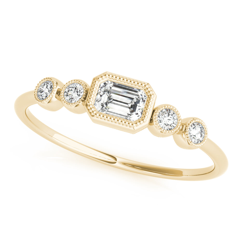 1/4 Carat Emerald Engagement Ring In 10K Gold