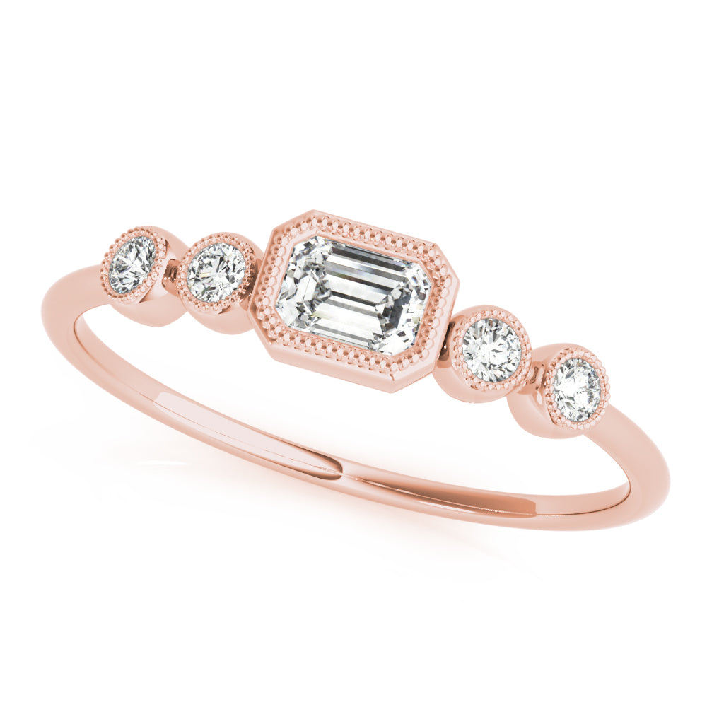1/4 Carat Emerald Engagement Ring In 10K Gold