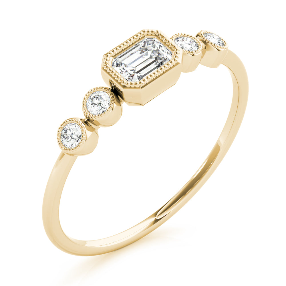 1/4 Carat Emerald Engagement Ring In 10K Gold