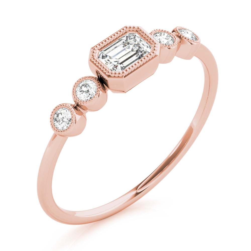 1/4 Carat Emerald Engagement Ring In 10K Gold