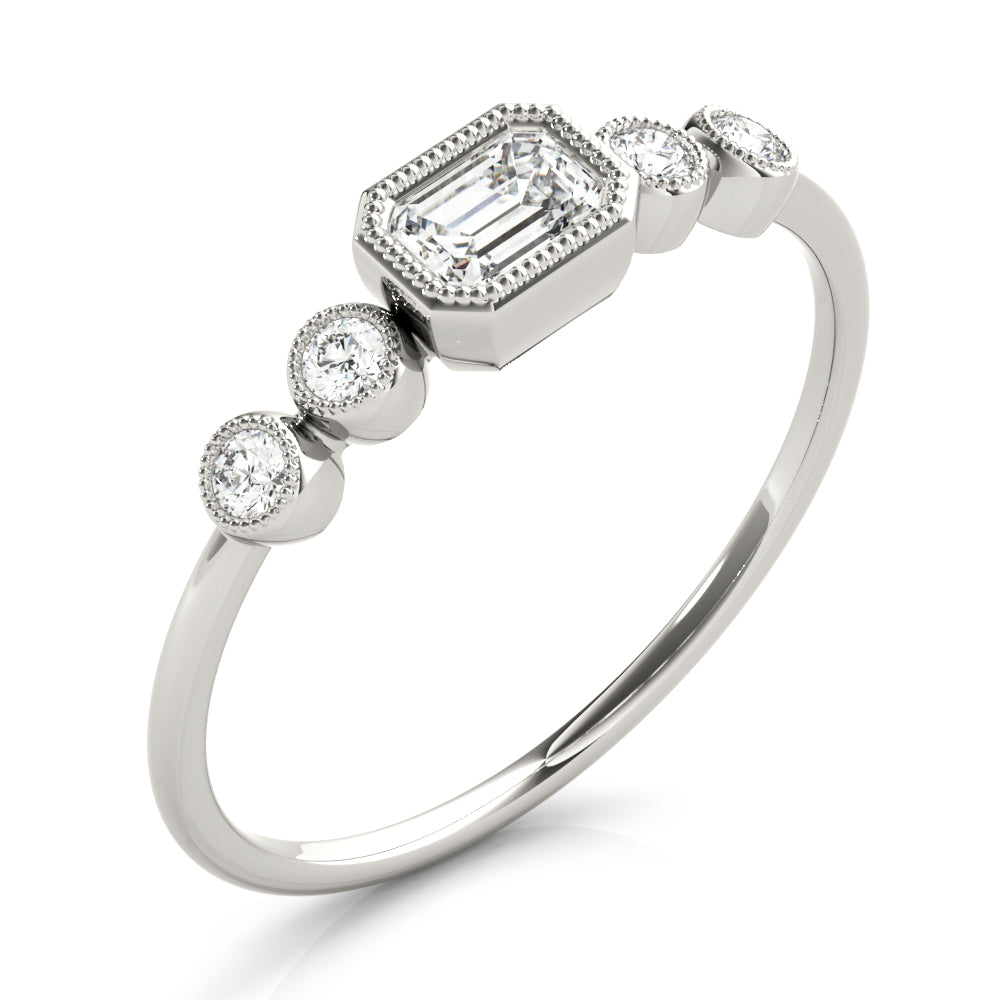 1/4 Carat Emerald Engagement Ring In 10K Gold