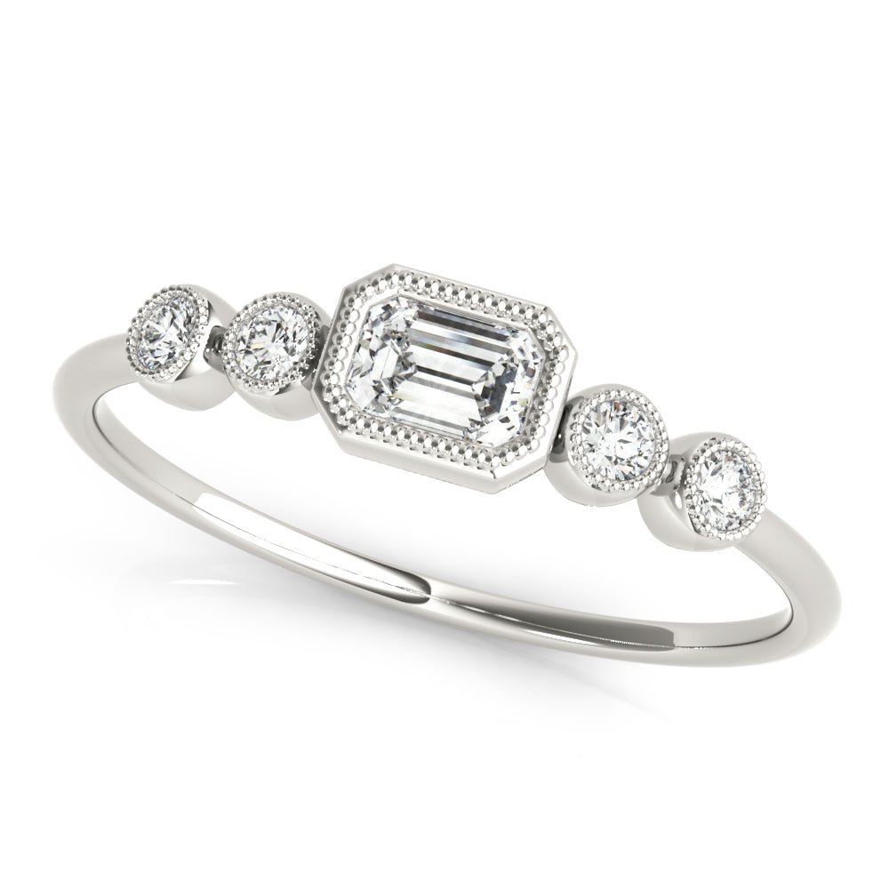 1/4 Carat Emerald Engagement Ring In 10K Gold