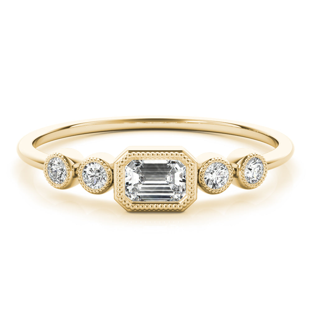 1/4 Carat Emerald Engagement Ring In 10K Gold