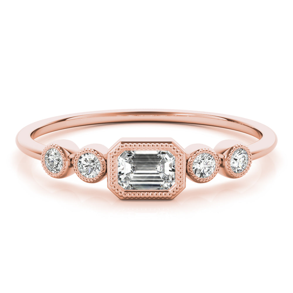 1/4 Carat Emerald Engagement Ring In 10K Gold