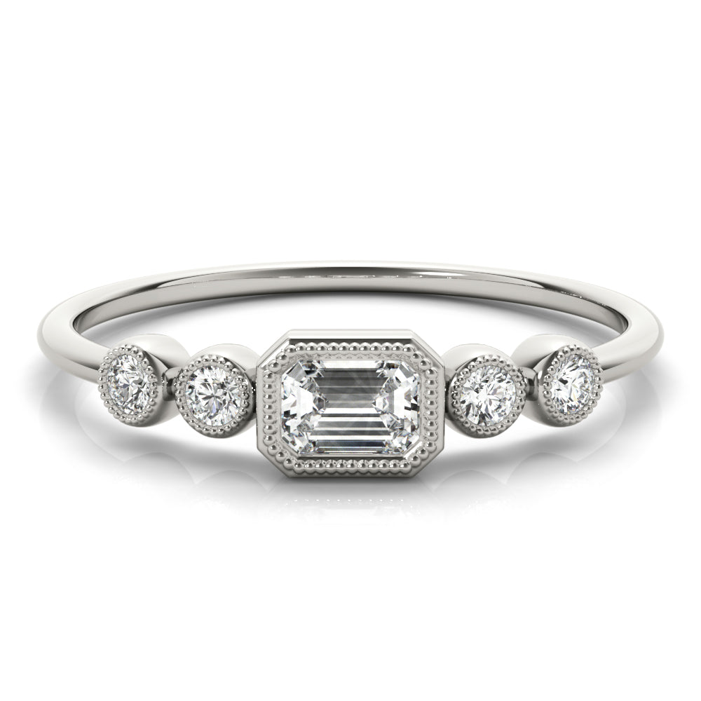 1/4 Carat Emerald Engagement Ring In 10K Gold