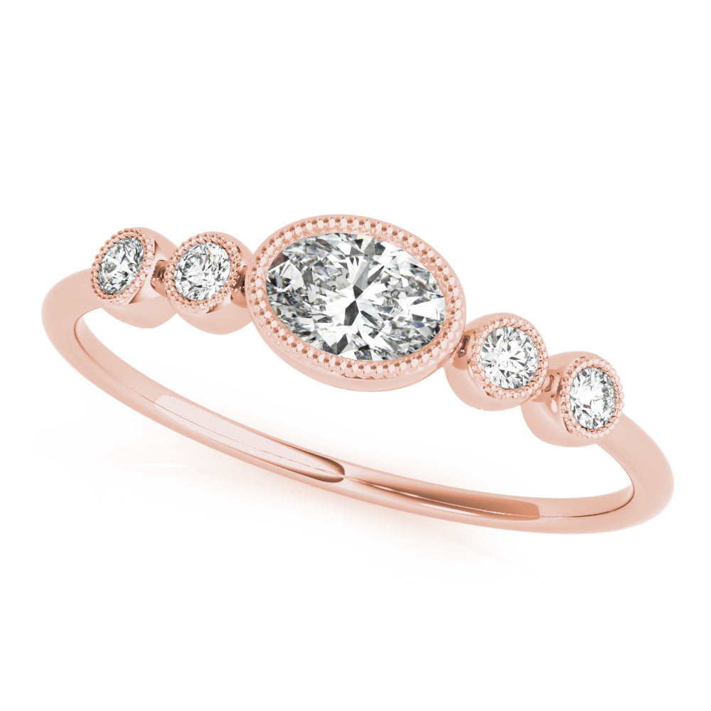 10K Gold 0.32 Ct Oval Diamond Wedding Ring