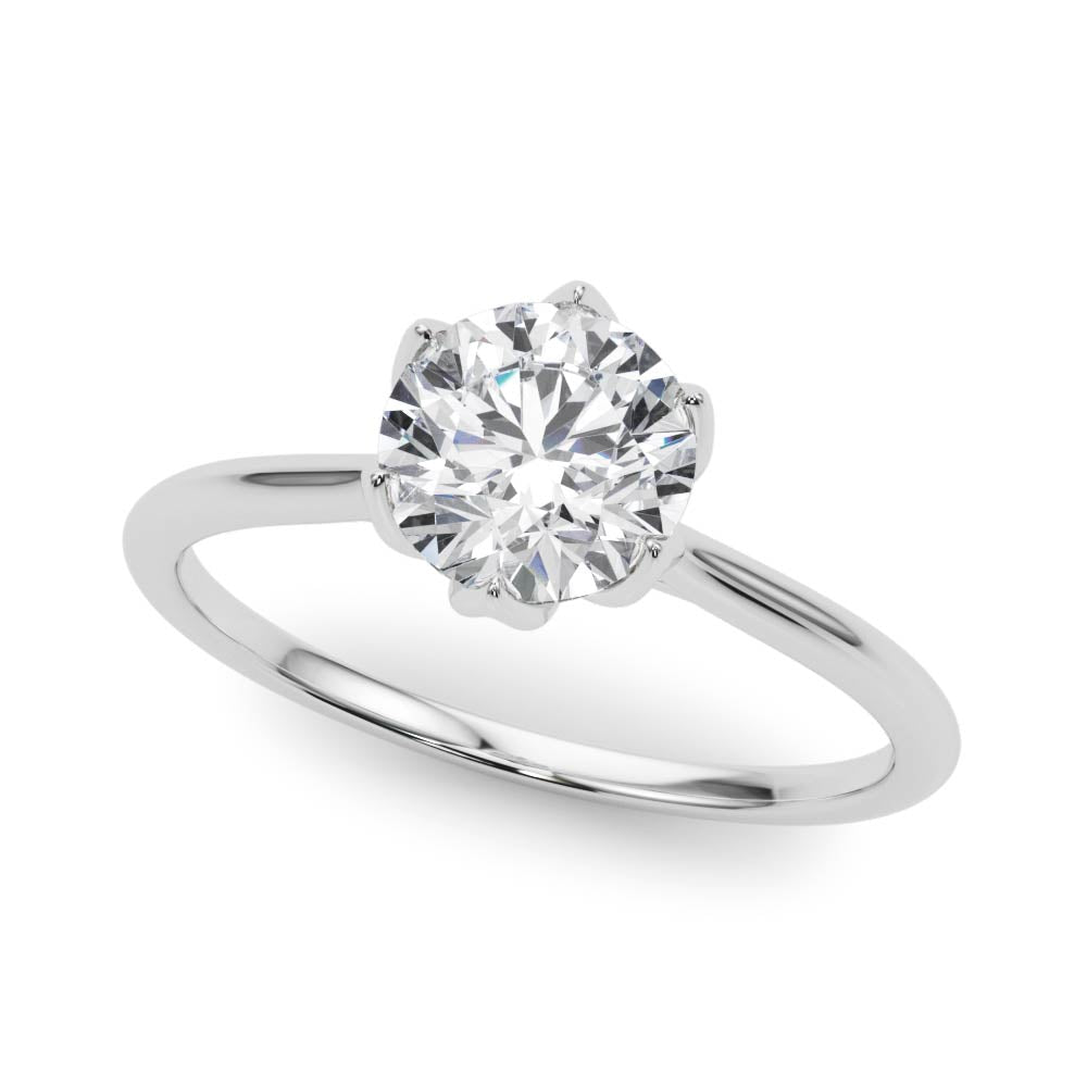 GRA Certified 0.33CT Moissanite Solitaire Rings In 925 Sterling Silver