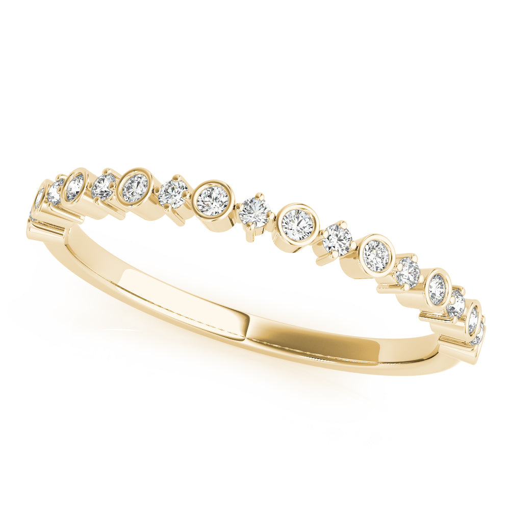 0.19 Carat Round Diamond In 14K Solid Yellow Gold Wedding Band Women Jewelry