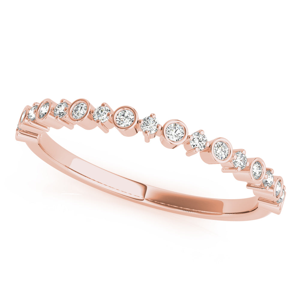 Wedding Band 0.19 Carat Round Diamond In 14K Solid Rose Gold Women Jewelry
