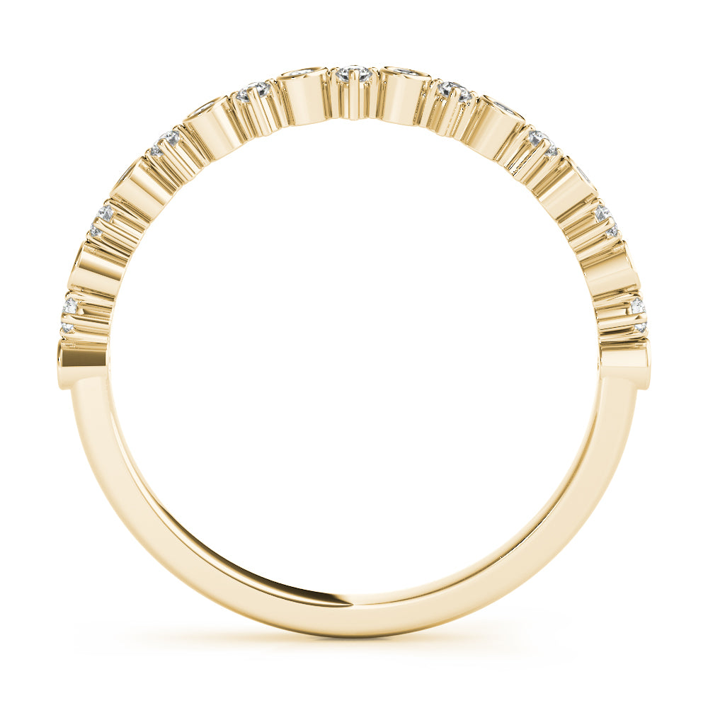 0.19 Carat Round Diamond In 14K Solid Yellow Gold Wedding Band Women Jewelry