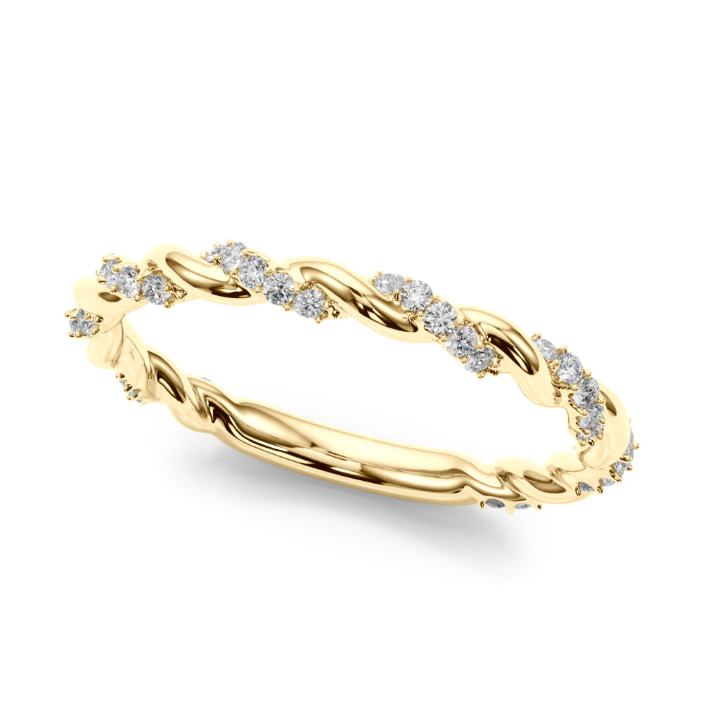 10K White, Rose & Yellow Gold 0.20 Ct Natural Diamond Prong Set Wedding Band