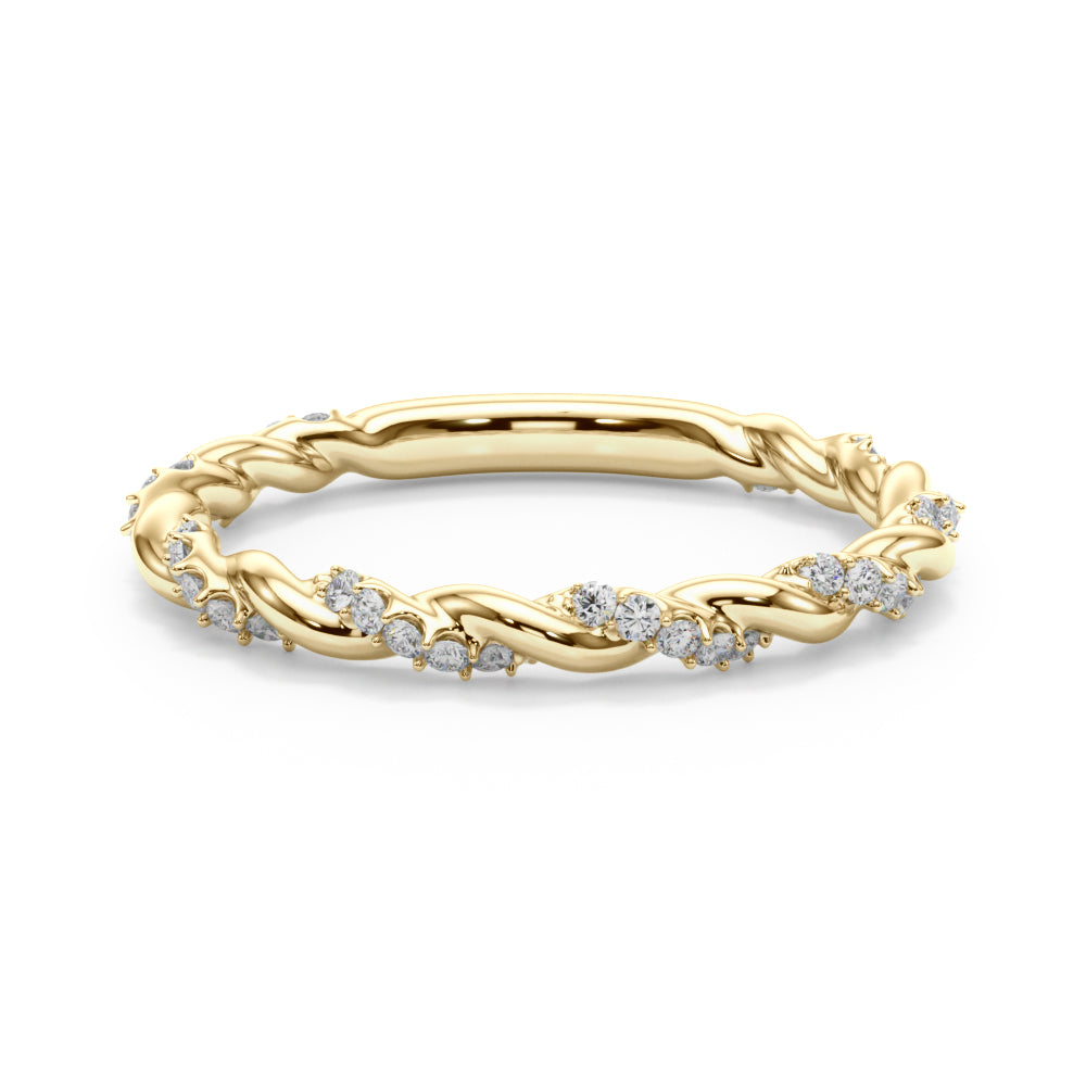 10K White, Rose & Yellow Gold 0.20 Ct Natural Diamond Prong Set Wedding Band