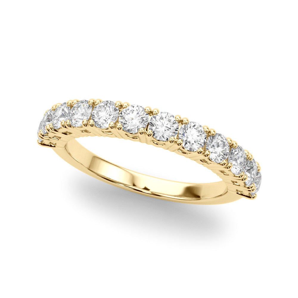 1/4 Carat FG/VS1 Prong Set Diamond Wedding Band In 10K White & Yellow Gold