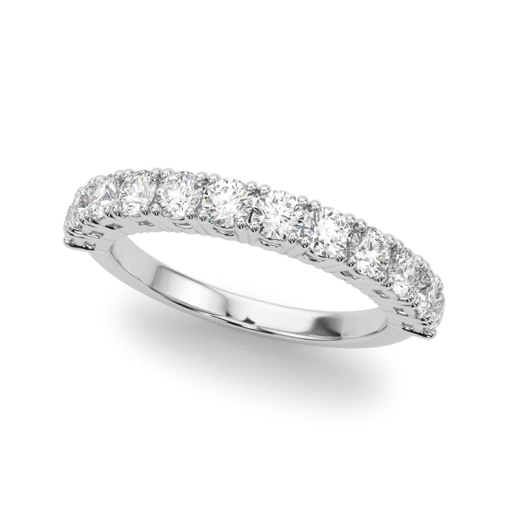 1/4 Carat FG/VS1 Prong Set Diamond Wedding Band In 10K White & Yellow Gold