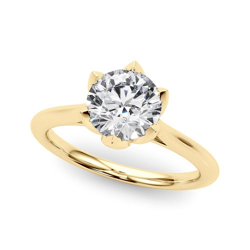 10K Yellow Gold 0.33 Ct Lab Grown Diamond Solitaire Ring Women Jewelry