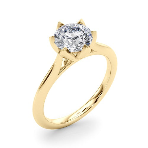 10K Yellow Gold 0.33 Ct Lab Grown Diamond Solitaire Ring Women Jewelry