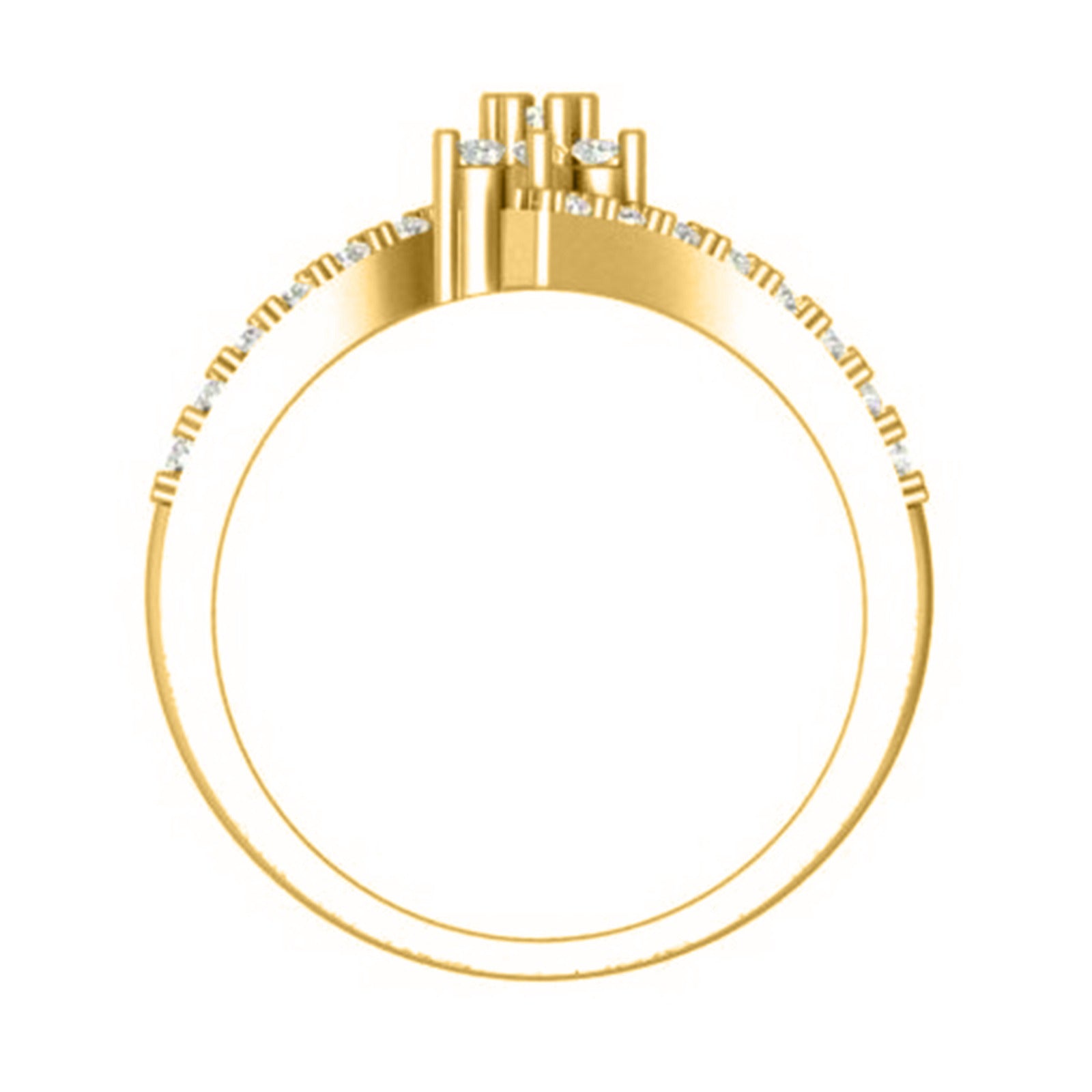 1/2 Carat Natural Diamond Wedding Engagement Ring in 18K Solid Yellow Gold