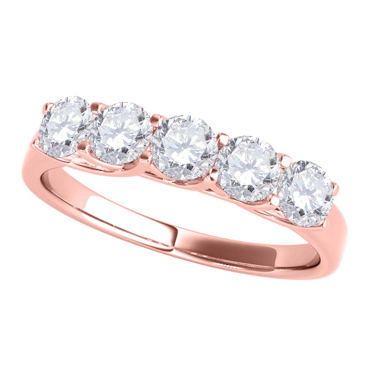 1.00 Carat Lab Grown Diamond 10K Solid Rose Gold Wedding Band Women Jewelry