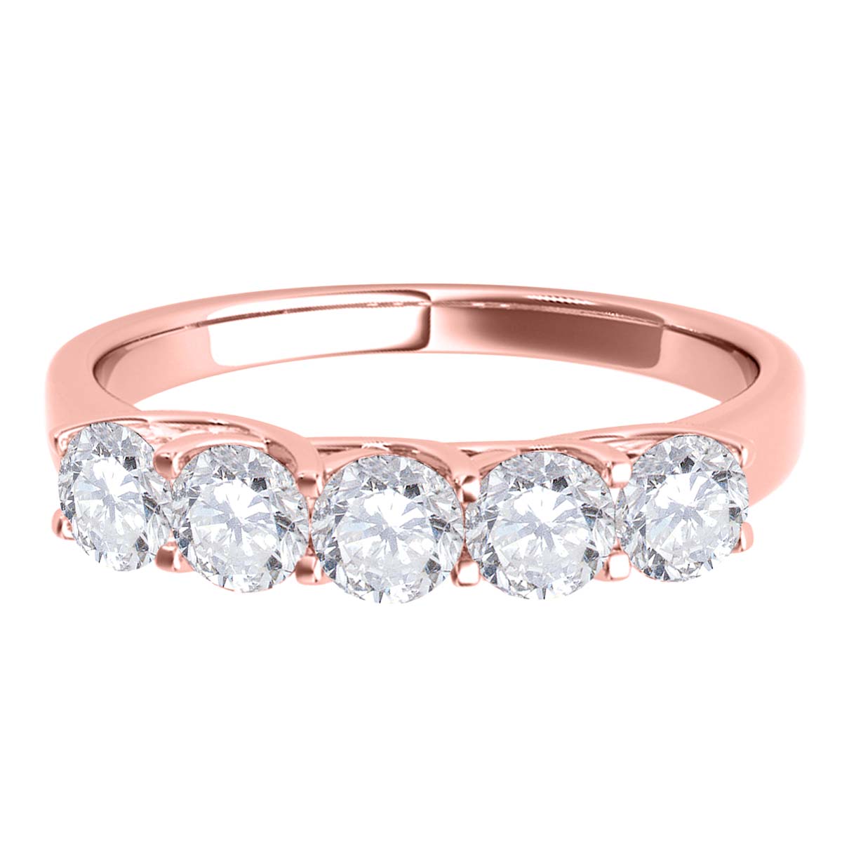 1.00 Carat Lab Grown Diamond 10K Solid Rose Gold Wedding Band Women Jewelry