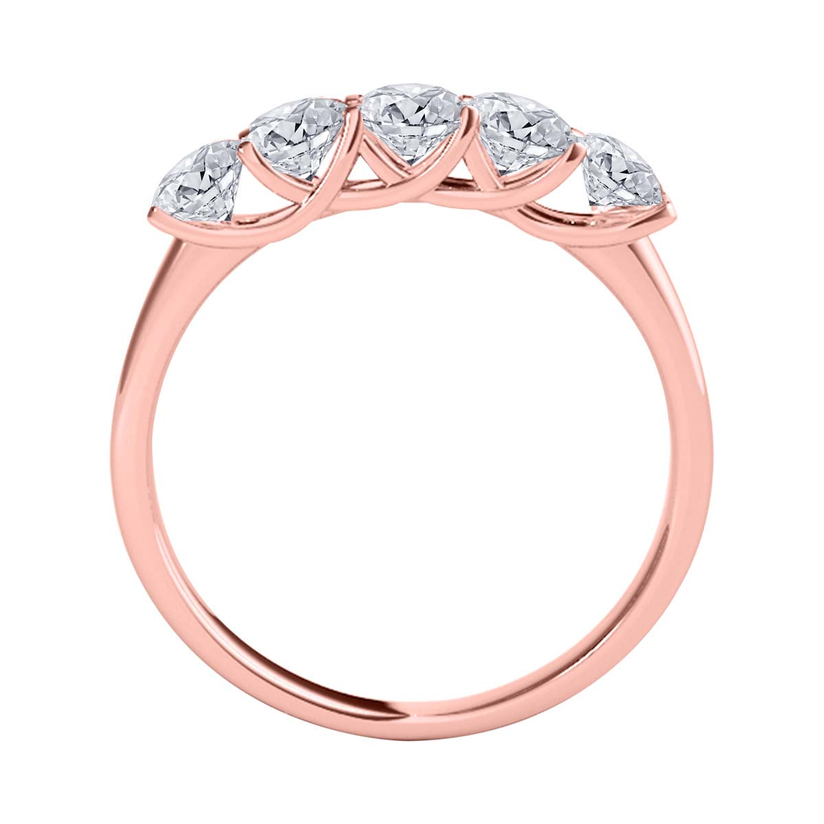 1.00 Carat Lab Grown Diamond 10K Solid Rose Gold Wedding Band Women Jewelry