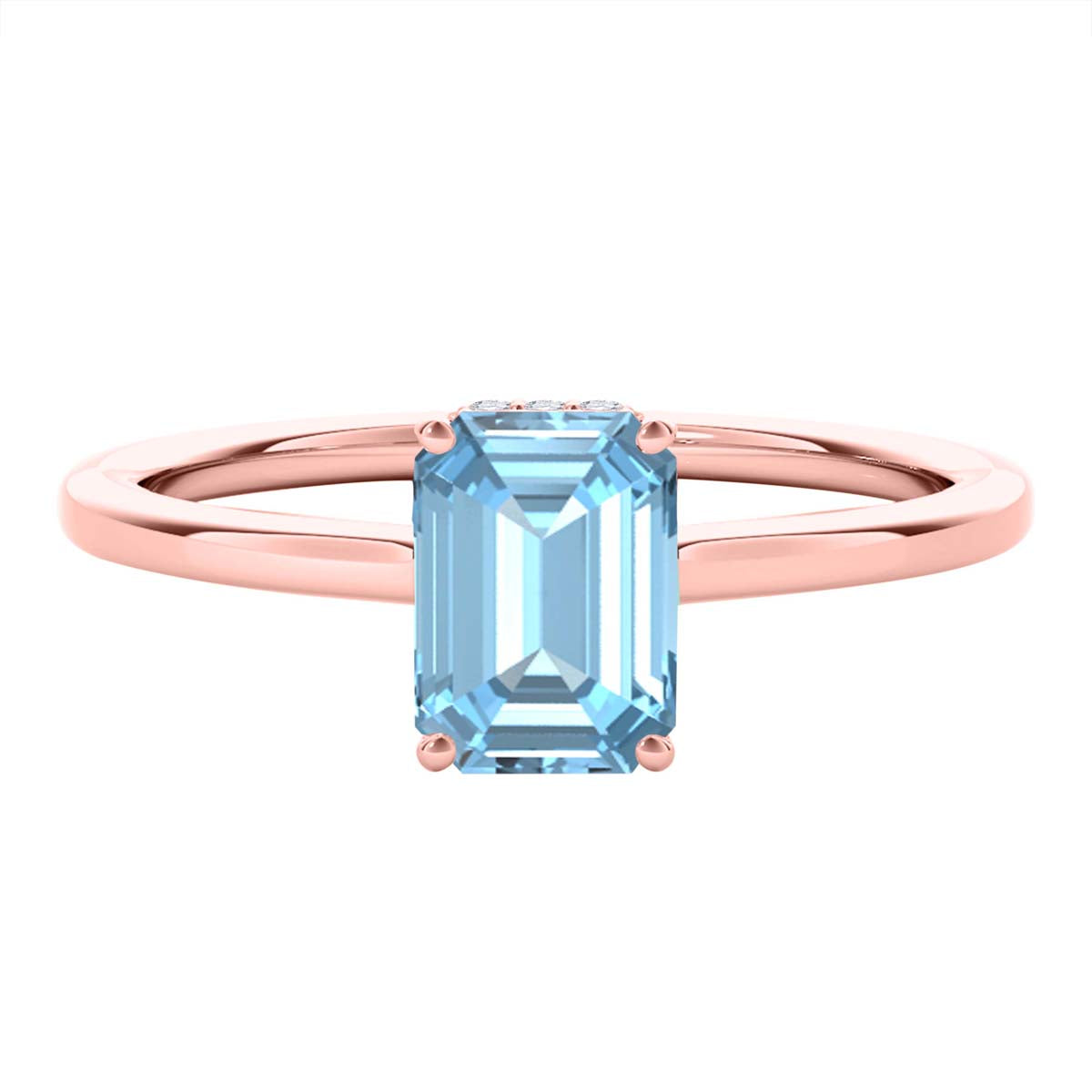 Aquamarine Diamond 2.5 Ct 10K Rose White Yellow Gold Gemstone Rings Women Jewelry