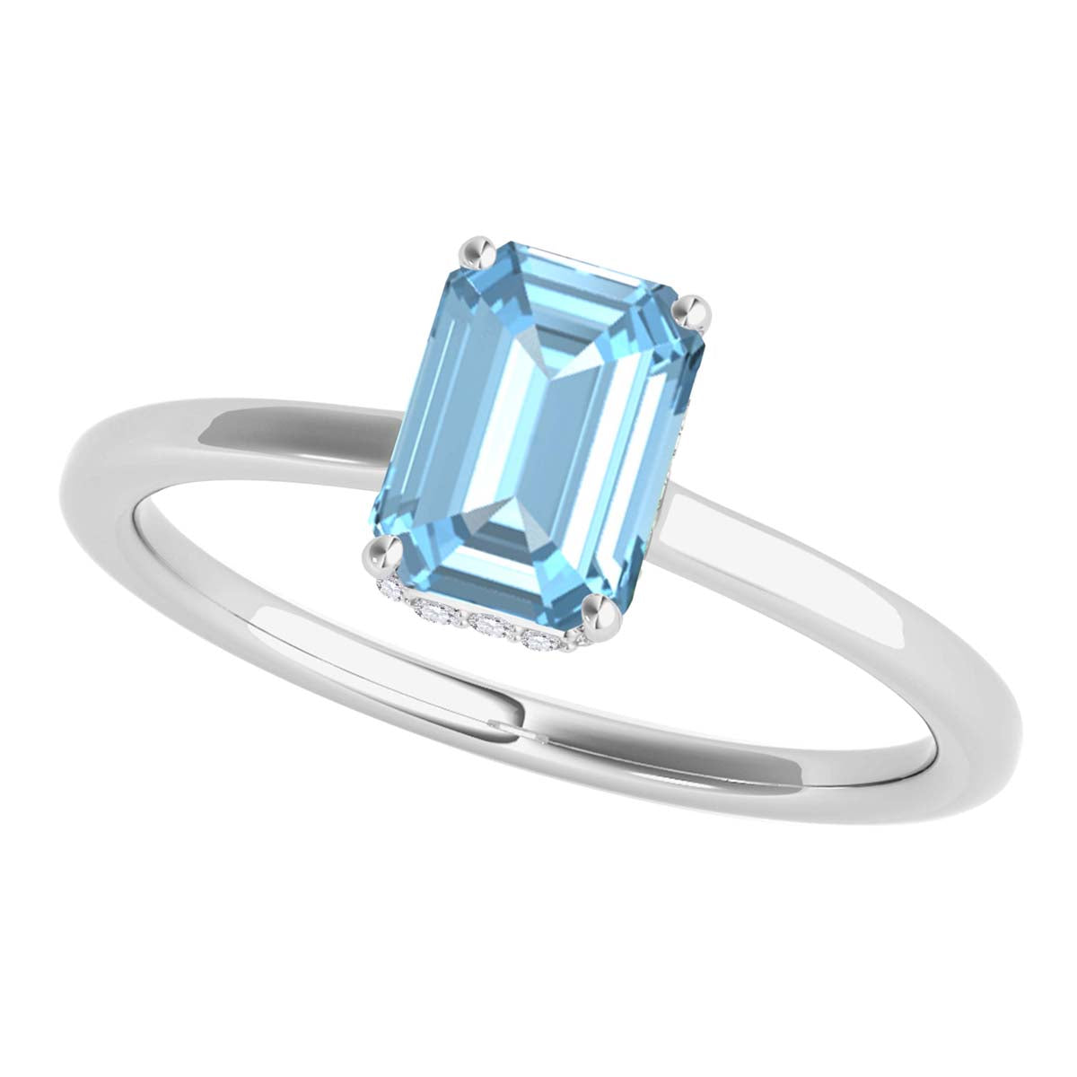 Aquamarine Diamond 2.5 Ct 10K Rose White Yellow Gold Gemstone Rings Women Jewelry