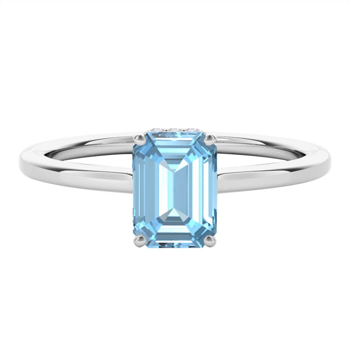 Aquamarine Diamond 2.5 Ct 10K Rose White Yellow Gold Gemstone Rings Women Jewelry