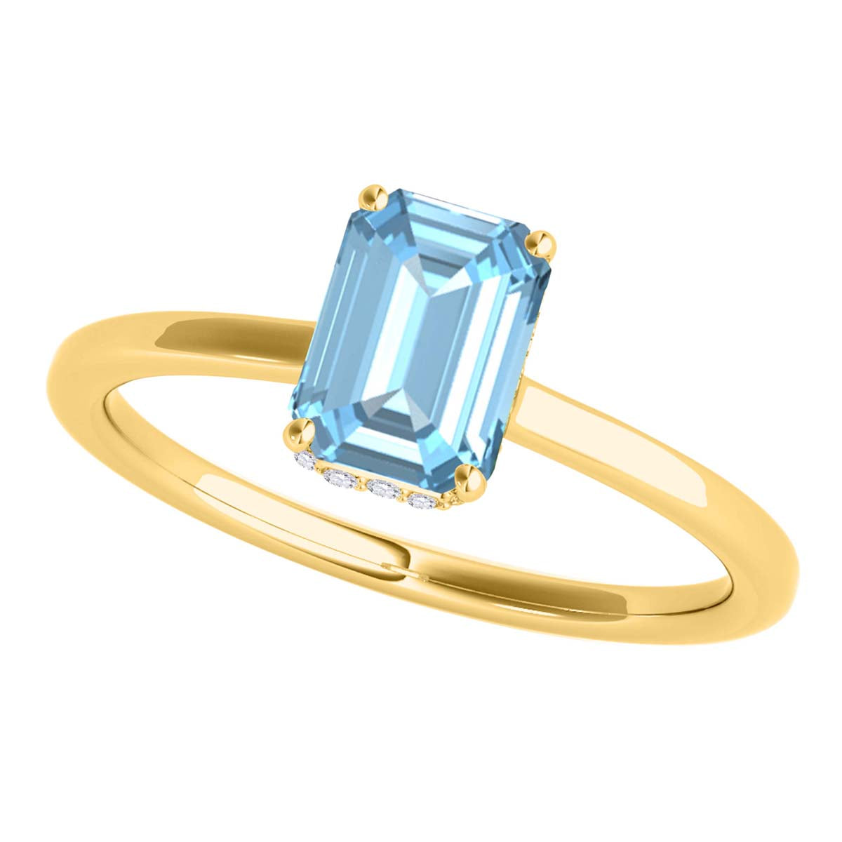 Aquamarine Diamond 2.5 Ct 10K Rose White Yellow Gold Gemstone Rings Women Jewelry