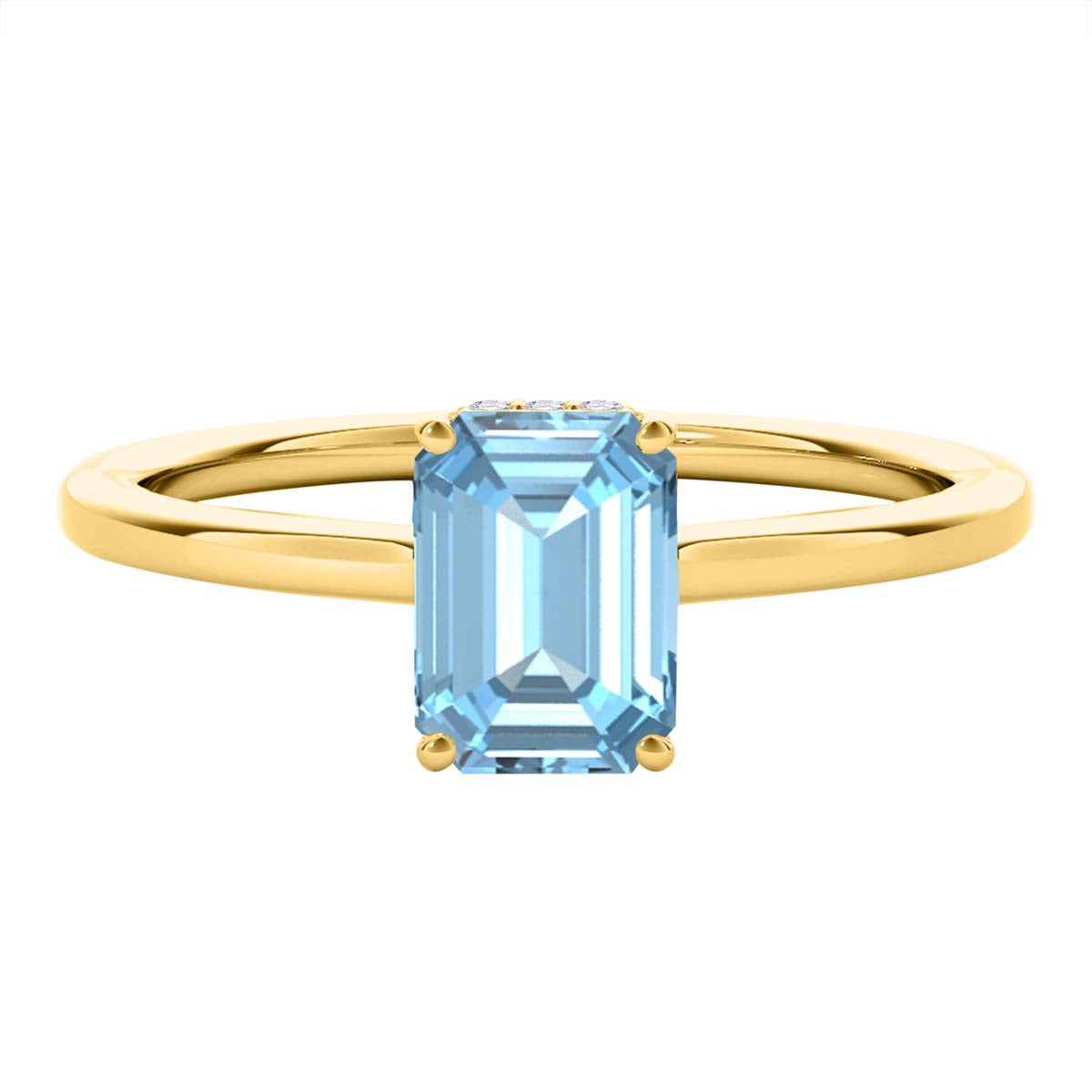 Aquamarine Diamond 2.5 Ct 10K Rose White Yellow Gold Gemstone Rings Women Jewelry