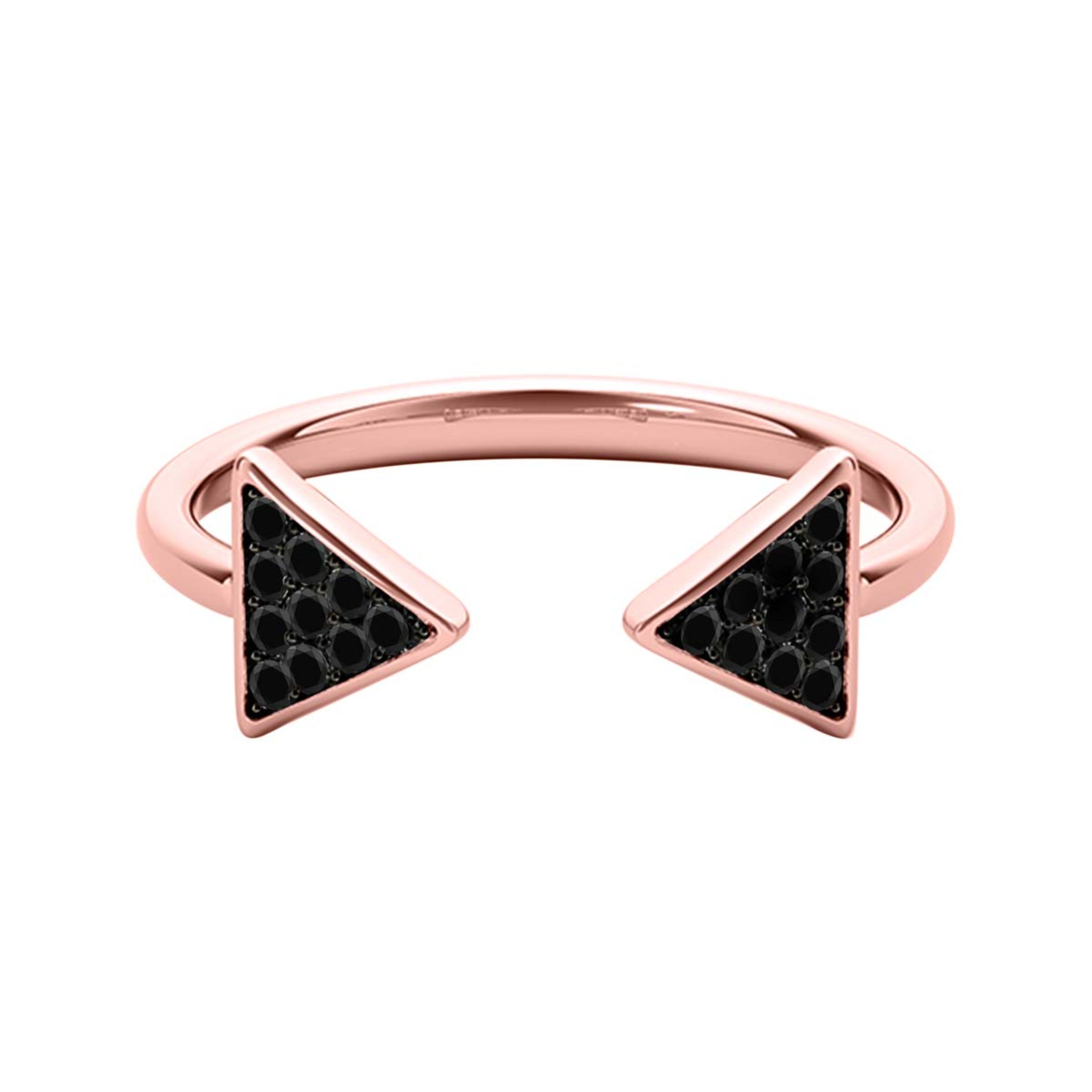 0.25 Ct Black Diamond Wedding Band In 10K Solid Rose/ White & Yellow Gold